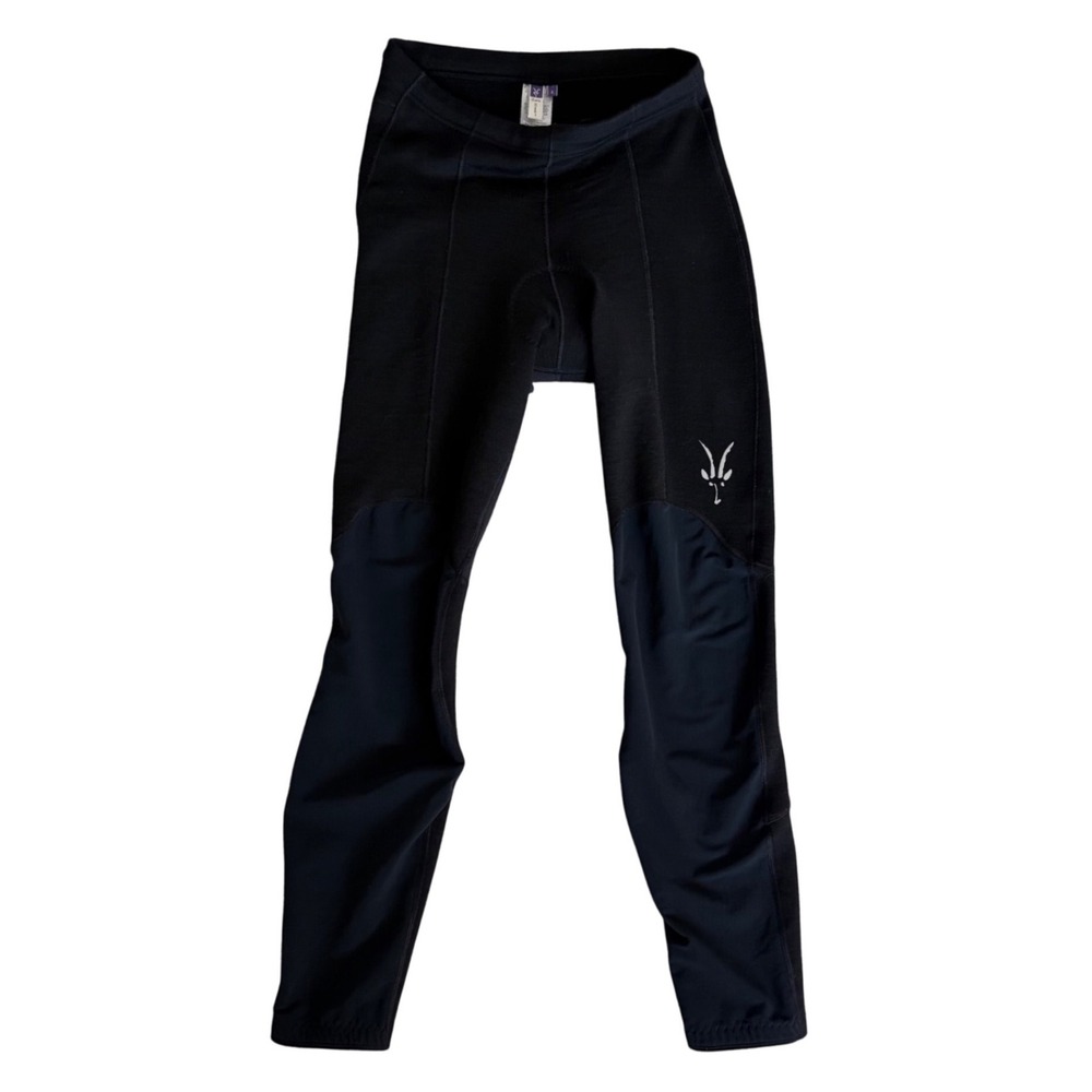 IBEX El Fito Merino Wool Padded Full Length Cycling Pants Womens L Black USA